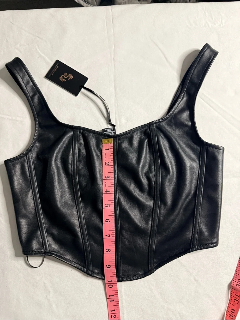 Sincerely Jules Black Faux Leather Corset Crop Top - Picture 4 of 5